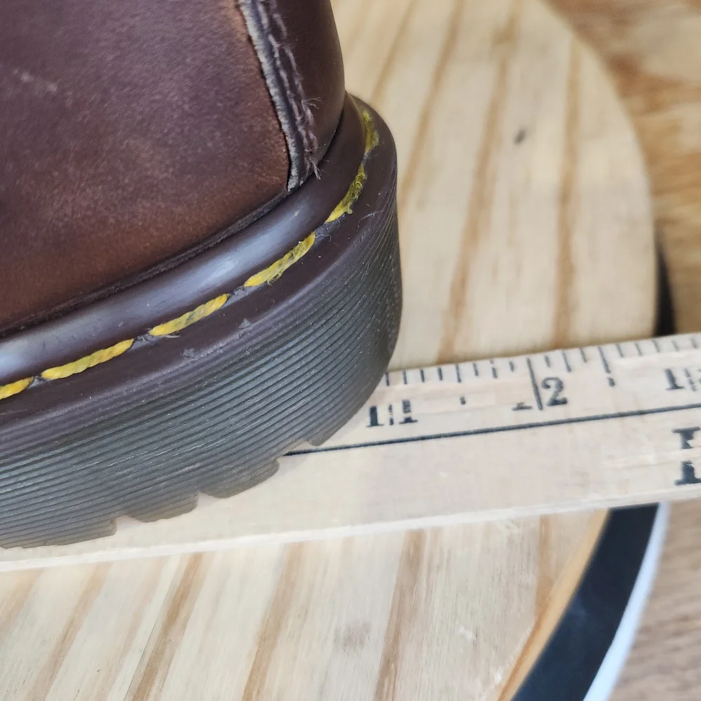 Vintage Dr. Martens Boots Mens 9 Brown Leather Ankle Work Combat England Made